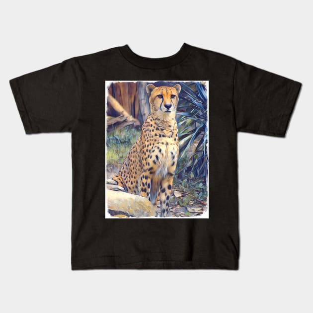 Cheetah Kids T-Shirt by Sharonzoolady